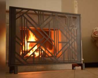 ANY SIZE & PATTERN Decorative Custom metal Fireplace screen | Personalised Fireplace accessoires