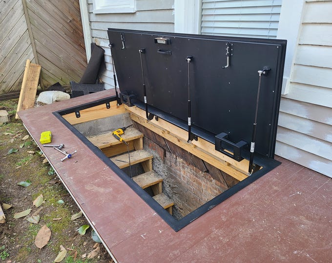 Featured listing image: Handcrafted Steel Floor Hatches - Made-to-Order Steel Floor Access Door - Custom Fit for Any Application | Max Width/Length - 65 x 140 in.