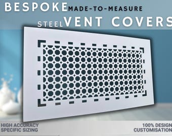 Tailored Metal Vent Covers - Personalized Steel Rear Flange Air Passage Grilles - Max Width/Length - 60 x 80 inches