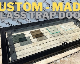 Custom Glass Floor Access Panel - Made-to-Order Design for Elegant Interiors - Handmade Glass Door Floor Hatch