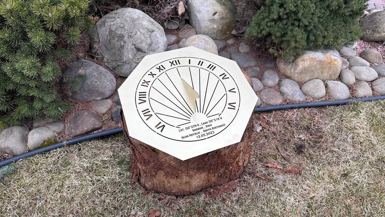 Custom Engraved Metal Sundial | Personalised Anniversary Gift | Steel ...