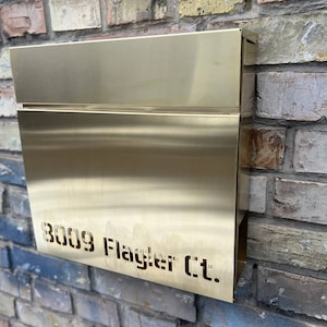 PURE BRASS Personalized Mailbox | Modern Wall mount 100% Brass Letter box | Unique personalized Post Box