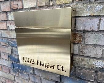 PURE BRASS Personalized Mailbox | Modern Wall mount 100% Brass Letter box | Unique personalized Post Box