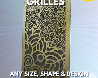 Made-to-Order Metal Air Flow Screens - Custom Design Metal Cabinet Screens - Personalized Flat HVAC Grilles