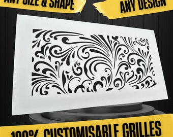 Personalized Flat HVAC Grilles - Made-to-Order Metal Air Flow Diffusers - Custom Metal Air Passage Grates - Artisan Crafted Home Details