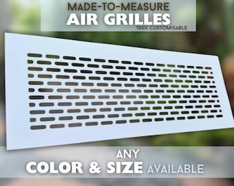 Personalized Flat Air Grilles - Made-to-Order Metal Air Flow Diffusers - Custom Metal Air Passage Grates - Artisan Crafted Home Details