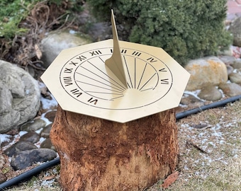 Custom Engraved Metal Sundial | Personalised Anniversary gift | Steel, Aluminum, Corten, Brass Sundial