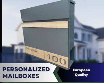 Custom wall mount mailbox | Modern Colored black Metal PostBox | Unique personalized Mail Box