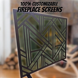CUALQUIER TAMAÑO Y PATRÓN Pantalla de chimenea decorativa de metal personalizada / Accesorios personalizados para chimenea