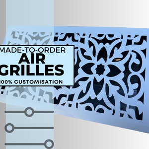 Handcrafted Flat Air Vent Covers - Unique 1mm thick Ventilation Grilles - Choose Your Pattern and Color