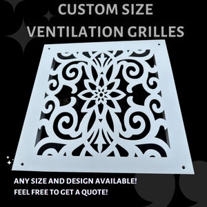 Custom Size Personalized Air Vent Covers with Rear Mount - Choose Your Size and Pattern