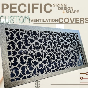 Custom Metal Framed Air Vent Grilles - Bespoke Metal Framed HVAC Registers - Handcrafted Metal Air Diffusers with Rear Flange