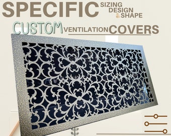 Custom Metal Framed Air Vent Grilles - Bespoke Metal Framed HVAC Registers - Handcrafted Metal Air Diffusers with Rear Flange