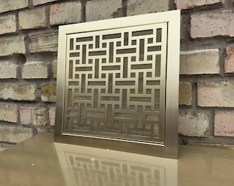 Custom Size and Design Solid Brass Access Panel with Hinges & Push-to-Open latches | Decorative Metal Grille