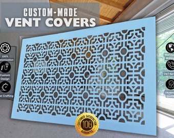 Custom-Made Framed HVAC Grates - Bespoke Metal Rear Flange Air Passage Grilles - Handcrafted Metal Air Flow Screens - Rear Mounting