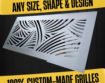 Custom Design and Size Artisan Metal Air Passage Grates -Tailored Metal Air Flow Panels - Personalized Flat Metal HVAC Registers