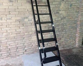 Custom Size Steel Frame Basement Ladder – Aluminum Steps, Optional Handrail