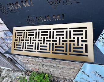 Unique Metal Framed Air Passage Panels - Personalized Metal Framed Air Ventilation - Artisan Metal Framed Air Flow Grilles