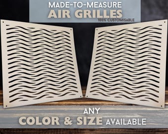 Unique Air Vent Covers - Personalized Metal Air Diffusers with Reaf Flange - Made-to-Order Metal Rear Mounting HVAC Diffusers