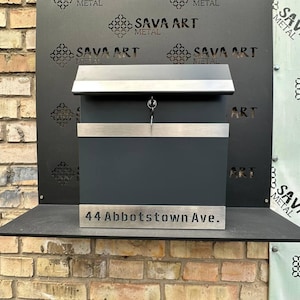 Custom wall mount mailbox | Modern Colored black Metal PostBox | Unique personalized Mail Box