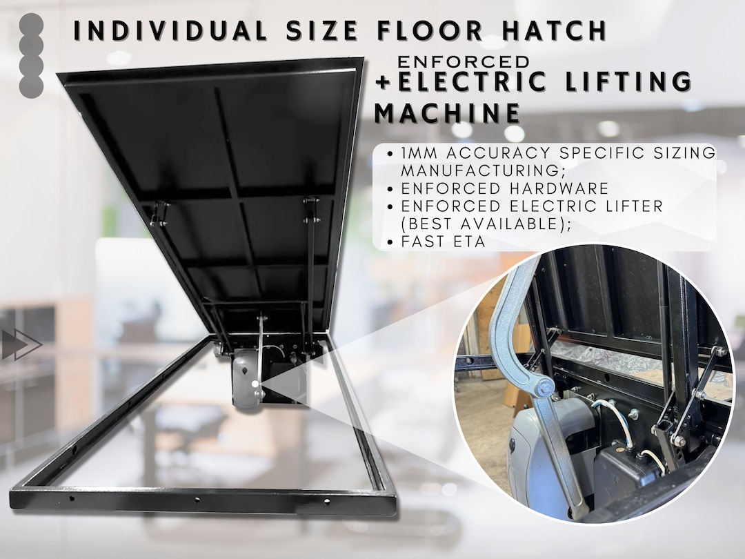 ANY SIZE & SHAPE Electric Lifter Custom Floor Access Doors Electric