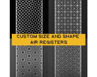 Rear Mounting Custom Metal Framed Air Vent Grilles - Handcrafted Metal Framed Air Diffusers - Personalized Metal Air Ventilation Screens