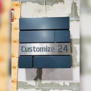 Custom wall mount mailbox | Modern Colored black Metal PostBox | Unique personalized Mail Box
