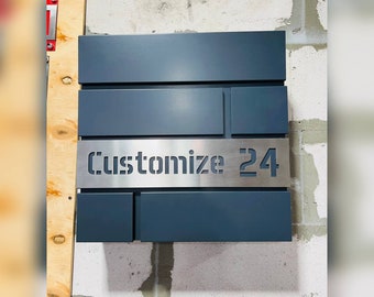 Custom wall mount mailbox | Modern Colored black Metal PostBox | Unique personalized Mail Box