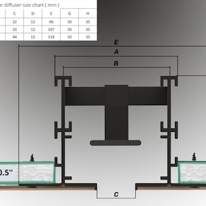 Linear Slot Diffuser Support 1-3 SLOTS Custom Linear Slot Diffuser: Modern Vent Grille, Any Length ...
