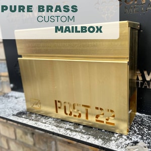 PURE BRASS Personalized Mailbox | Modern Wall mount 100% Brass Letter box | Unique personalized Post Box