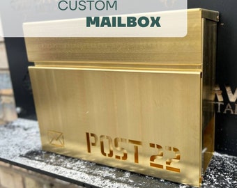 PURE BRASS Personalized Mailbox | Modern Wall mount 100% Brass Letter box | Unique personalized Post Box