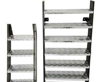 Custom Size Steel Frame Basement Ladder – Aluminum Steps, Optional Handrail