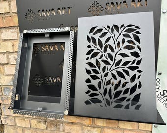 CUSTOM SIZE & DESIGN Air Return Return Vent Covers with Filter Frame Box | Rear Frame Filter box + 1 mm thick Steel Front Screen