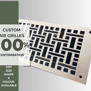 Personalized Flat Air Vent Covers - Unique Flat Air Vent Grilles - Unique Flat Ventilation Grilles - Custom Size and Pattern