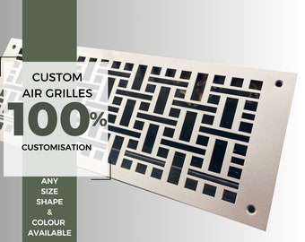 Personalized Flat Air Vent Covers - Unique Flat Air Vent Grilles - Unique Flat Ventilation Grilles - Custom Size and Pattern