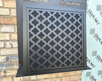 Custom SIZE and DESIGN Metal Air Return Vent Covers  with Hinges and Latches + push-to-open lock system