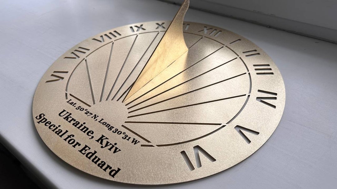 Custom Engraved Metal Sundial | Personalised Anniversary Gift | Steel ...