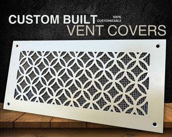 Personalized Metal Framed Air Ventilation Screens - Bespoke Metal Air Grilles with Rear Inset - Made-to-Order Metal Air Vent Covers