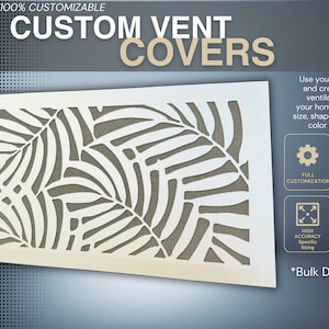 Customizable Metal Flat Ventilation Grilles - Personalized Flat Air Vent Grilles - 1mm thick Wall/Ceiling mount steel Grilles