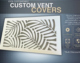 Customizable Metal Flat Ventilation Grilles - Personalized Flat Air Vent Grilles - 1mm thick Wall/Ceiling mount steel Grilles