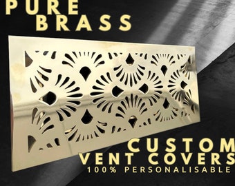 Unique Pure Brass Flat Air Passage Panels - Made-to-Order Unlacquered Brass Flat Air Vent Covers - Any Size & Design Available