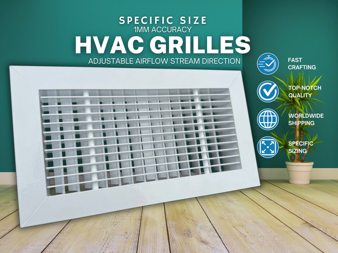 Custom Size HVAC Grilles, HVAC/R Systems, Tworow Grille, 0 Degrees