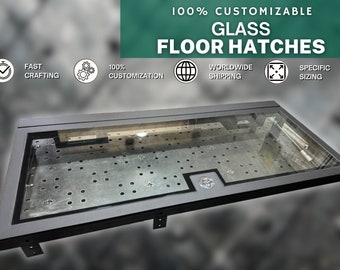 Personalized Glass Door Floor Hatch - Tailored Design and Craftsmanship - 1 mm sizing accuracy - Tempered Glass Door Floor Hatch