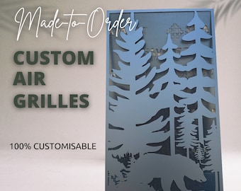 Personalized Flat Cabinet Screens - Made-to-Order Metal Air Passage Panels - Customized Flat Air Vent Screens