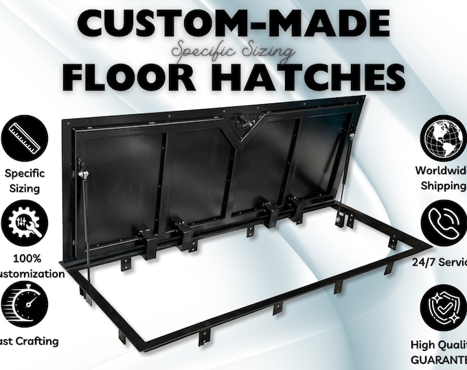 Featured listing image: Handcrafted Steel Floor Hatches - Made-to-Order Steel Floor Access Door - Custom Fit for Any Application | Max Width/Length - 65 x 140 in.