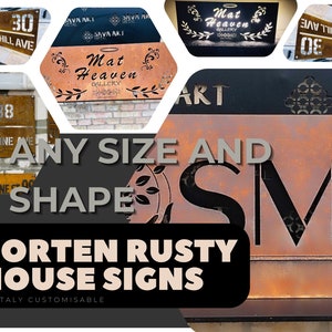 Custom COR-TEN Steel House Sign, Corten "weathering steel" House Sign, Rusty House, business sign/plaque