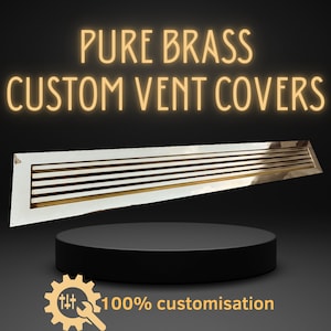 Fully customized PURE BRASS Air Grilles, Custom Vent Covers, Air Registersl, Air diffusers, Ventilation Grilles with angled slats