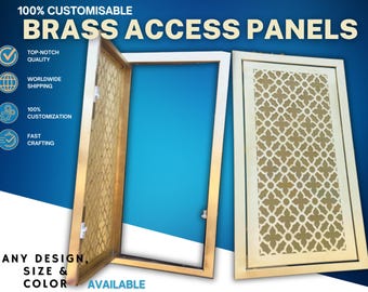 Custom Size and Design Brass Access Panels  with Hinges and Latches | 100% Design and Size Customisation