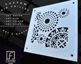 Custom Metal Air Vent Grates - Made-to-Order Metal Air Flow Screens - Personalized Flat Metal HVAC Registers