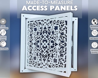 ANY SIZE and DESIGN Metal Access Panels  with Hinges and Latches + push-to-open lock system